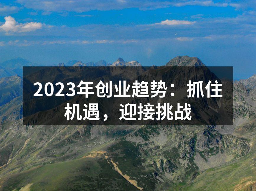 2023年创业趋势：抓住机遇，迎接挑战