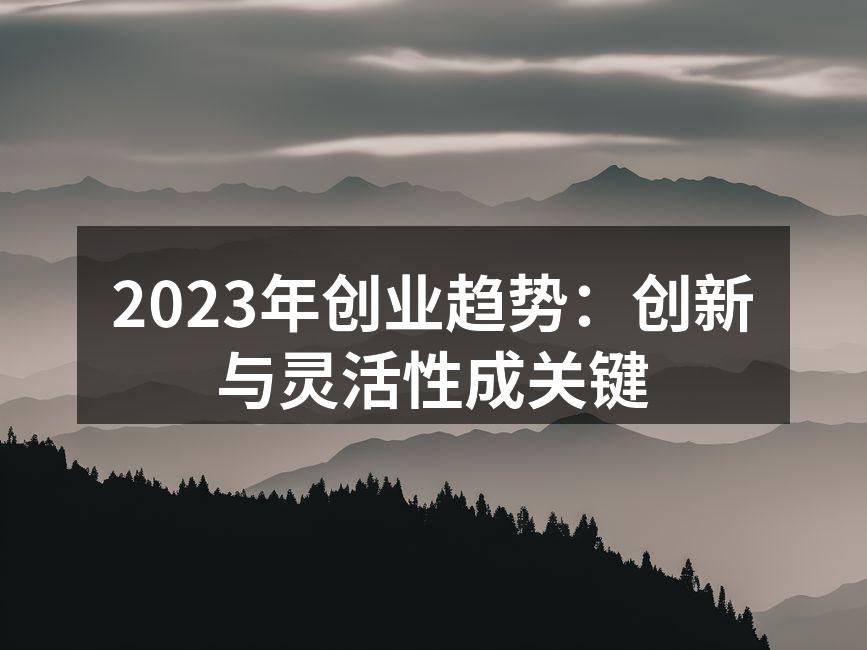 2023年创业趋势：创新与灵活性成关键